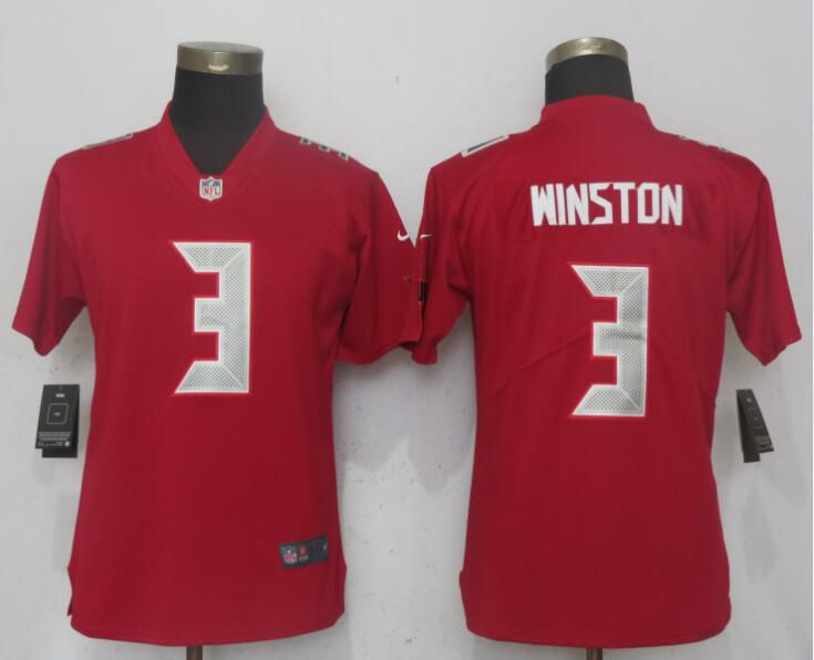 Women Tampa Bay Buccaneers 3 Winston Navy Red Color Rush Limited Nike NFL Jerseys